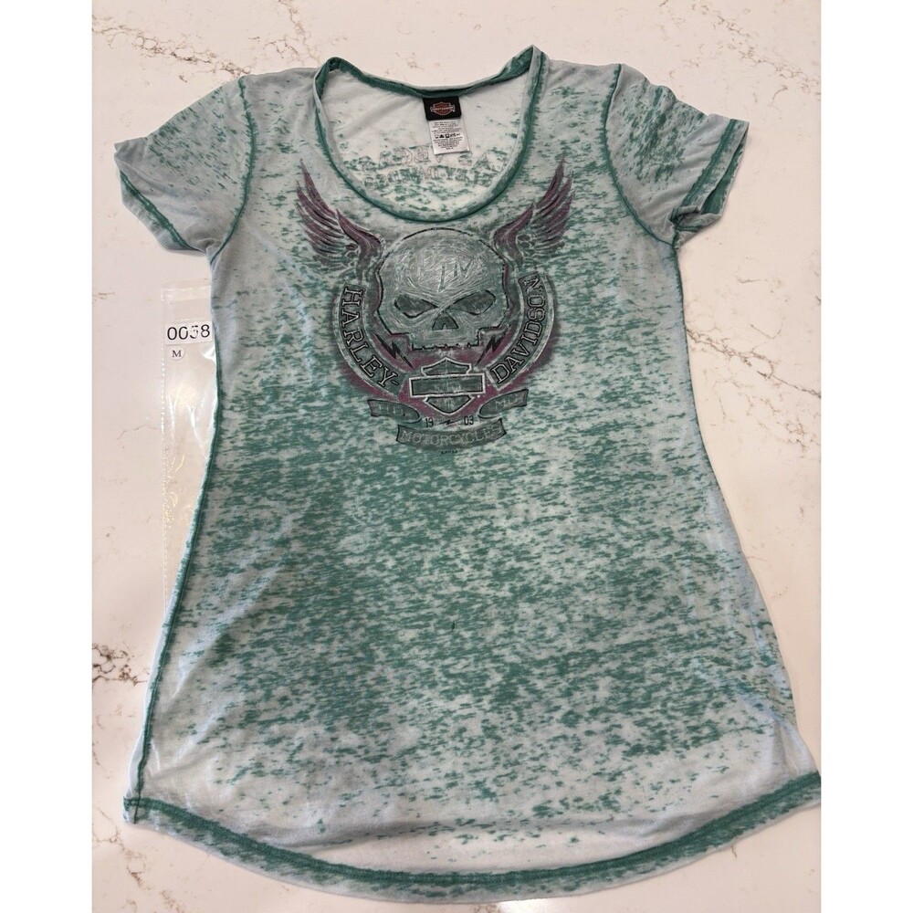 Vintage Harley-Davidson Skull Wings Bruce Rossmeyer Daytona Semi Sheer T Shirt